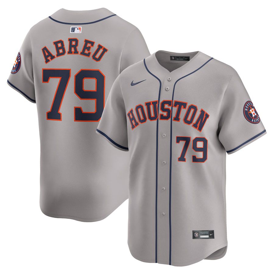 Men Houston Astros #79 Jose Abreu Nike Gray Away Limited Player MLB Jersey